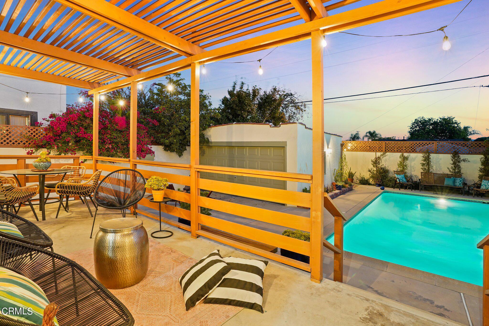 738 Burchett Street Glendale, CA 91202 - Photo 37 of 41 a view of swimming pool with a patio and a backyard