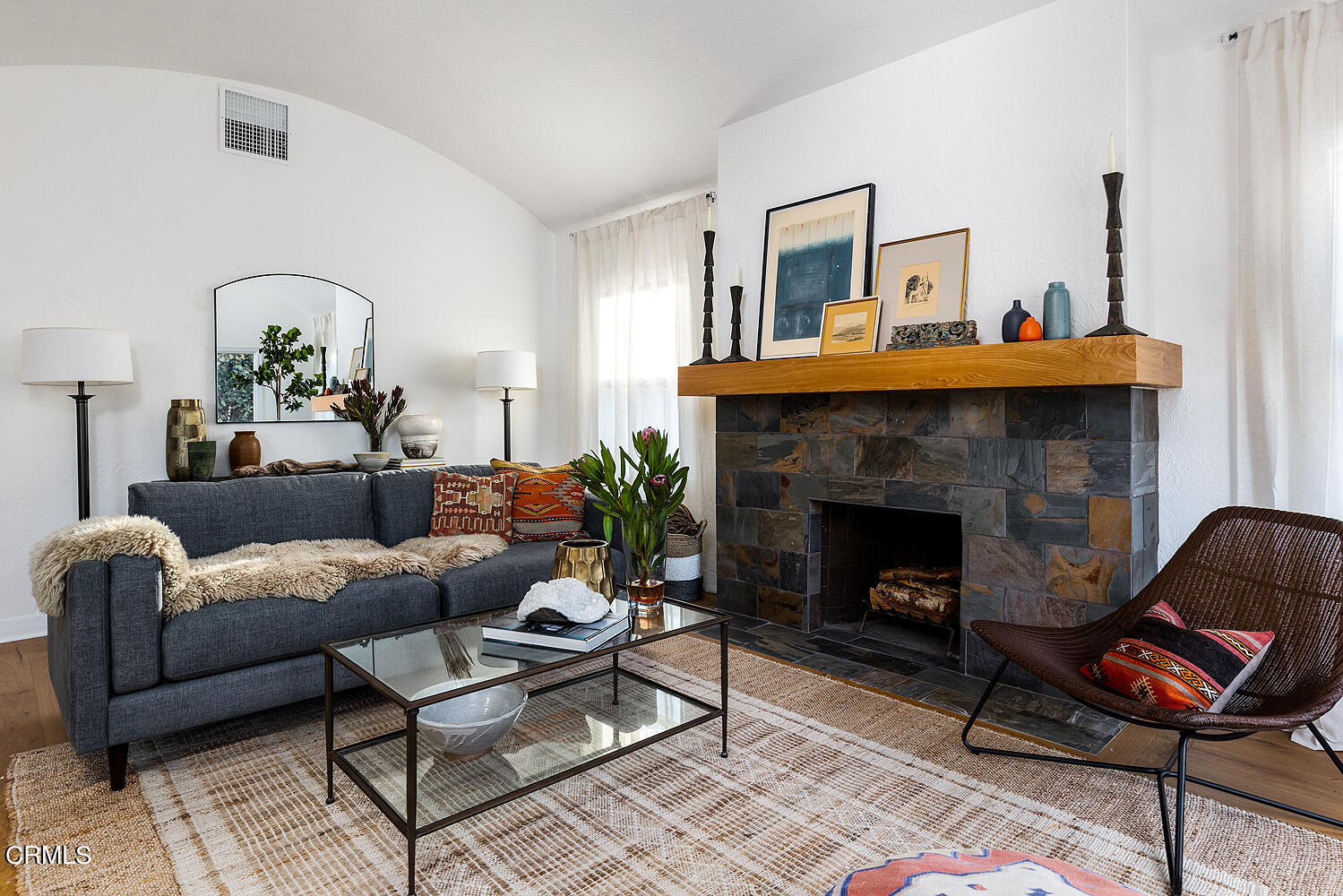 738 Burchett Street Glendale, CA 91202 - Photo 9 of 41 a living room with furniture and a fireplace
