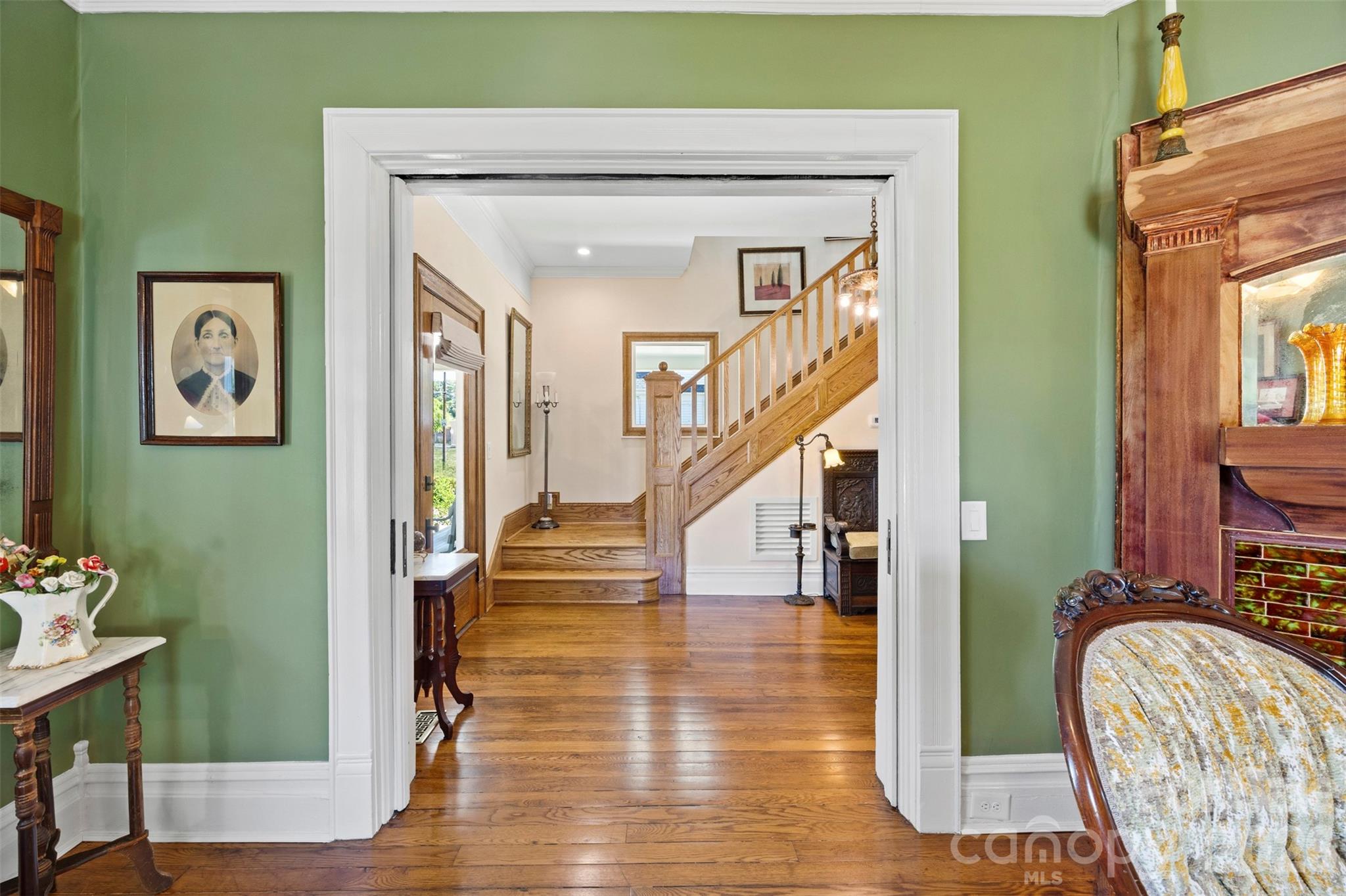 207 West Academy Street Cherryville, NC 28021 - Photo 14 of 45 a view of an entryway with wooden floor