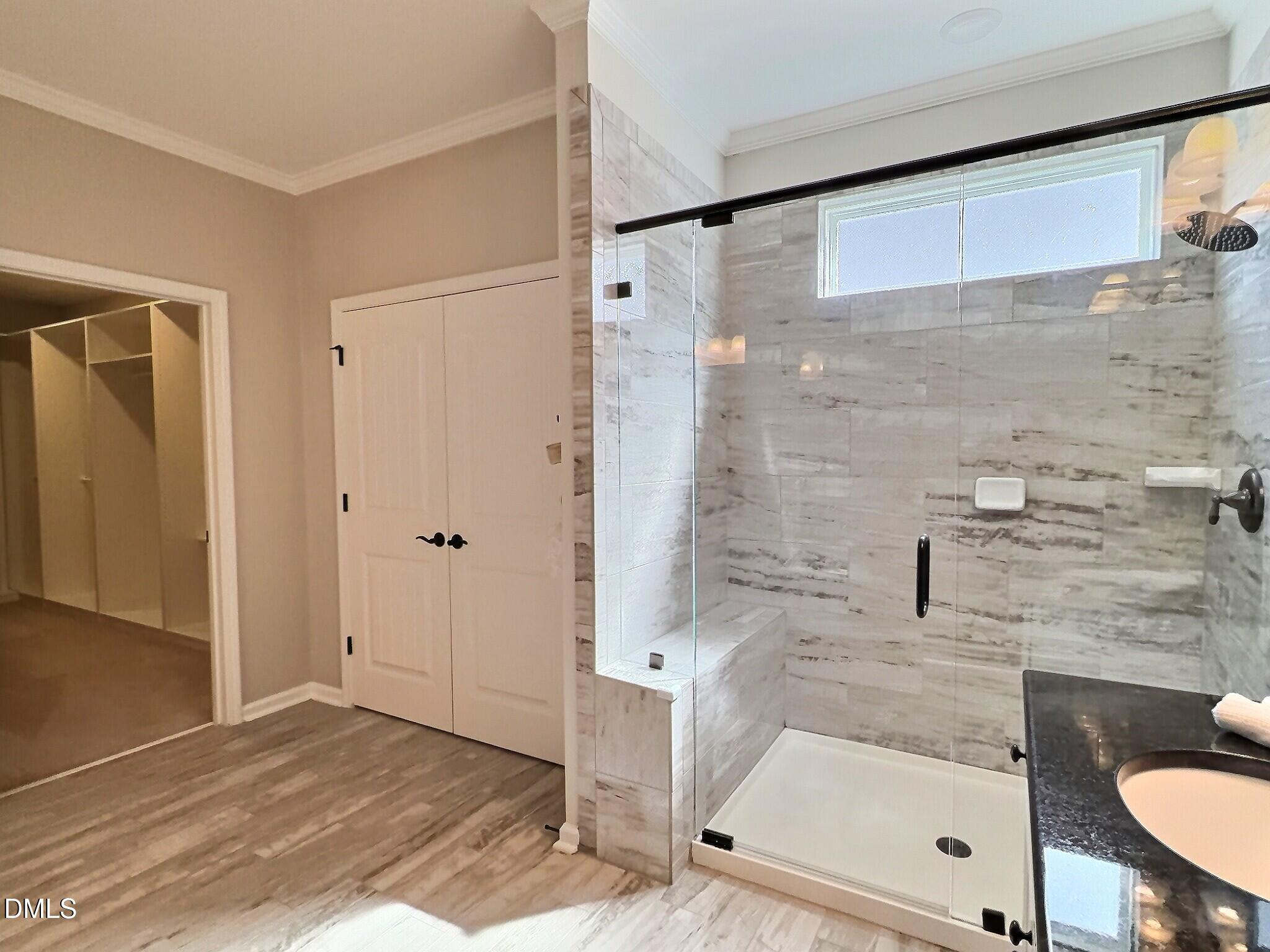 236 Oakmere Drive Cary, NC 27513 - Photo 22 of 49 a bathroom with a granite countertop shower mirror and a sink