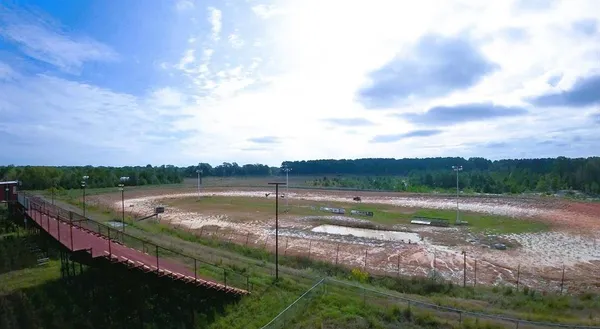 a view of a lake with a big yard