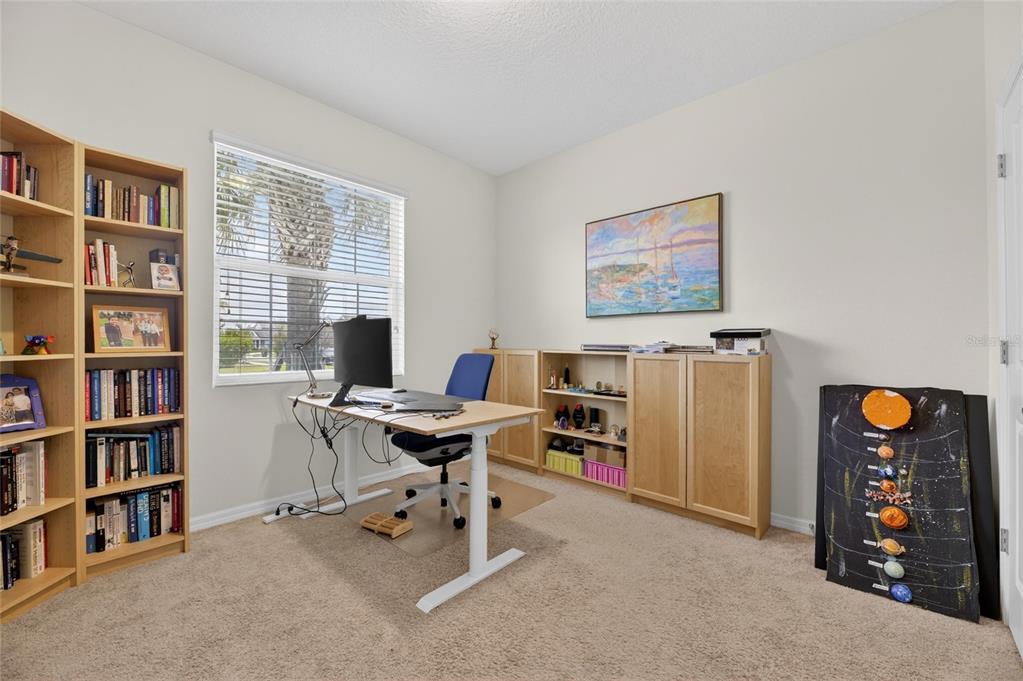 6309 Shadowlake Drive Apollo Beach, FL 33572 - Photo 33 of 64 a view of a workspace with furniture and bookshelf