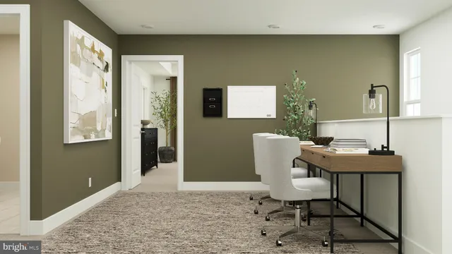 a bed room with a bed and a table