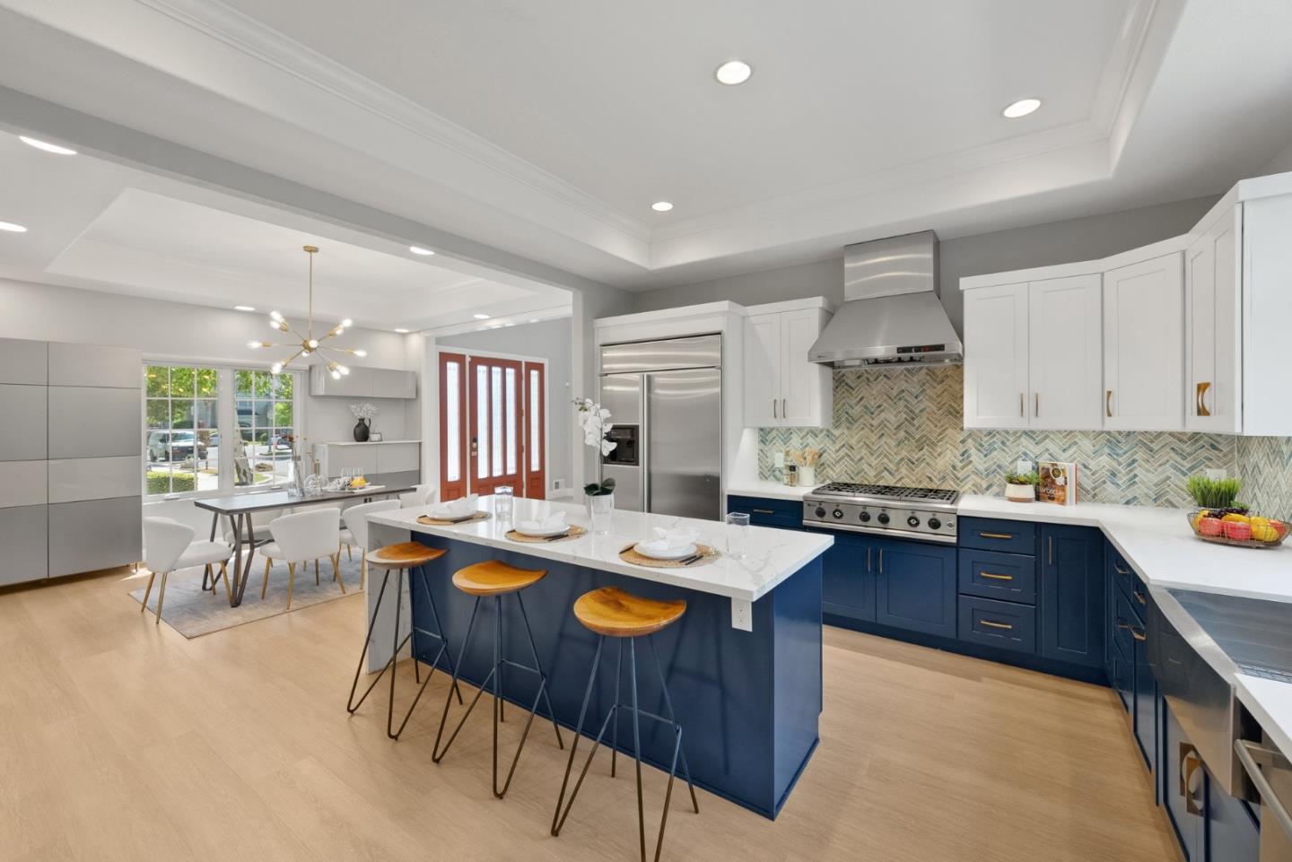 1173 Elysian Place San Jose, CA 95125 - Photo 14 of 60 a kitchen with stainless steel appliances granite countertop a sink a stove and a refrigerator