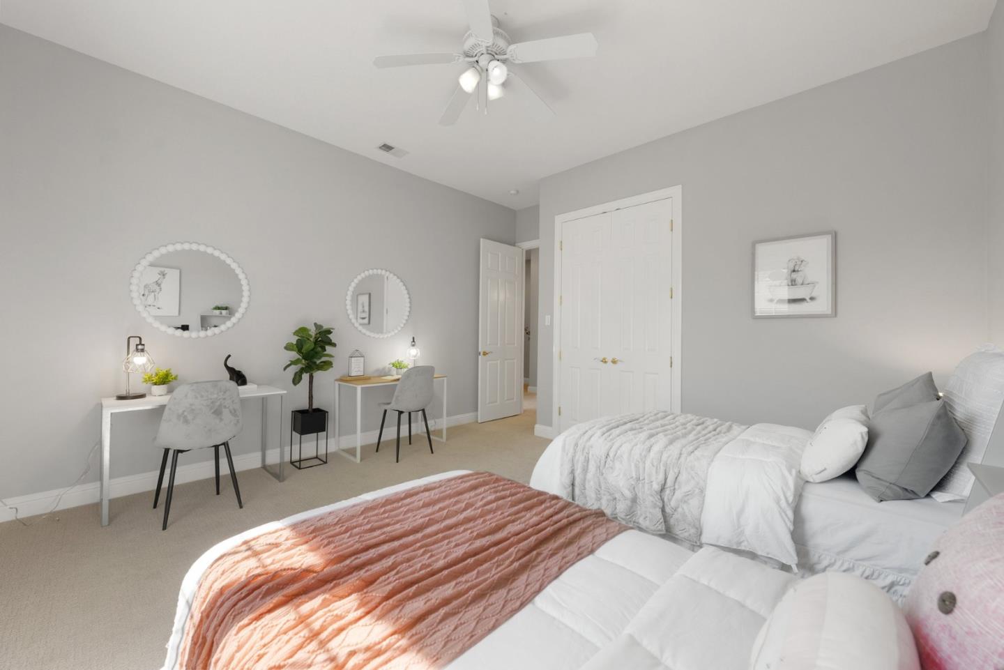 1173 Elysian Place San Jose, CA 95125 - Photo 39 of 60 a bedroom with a bed and a chandelier