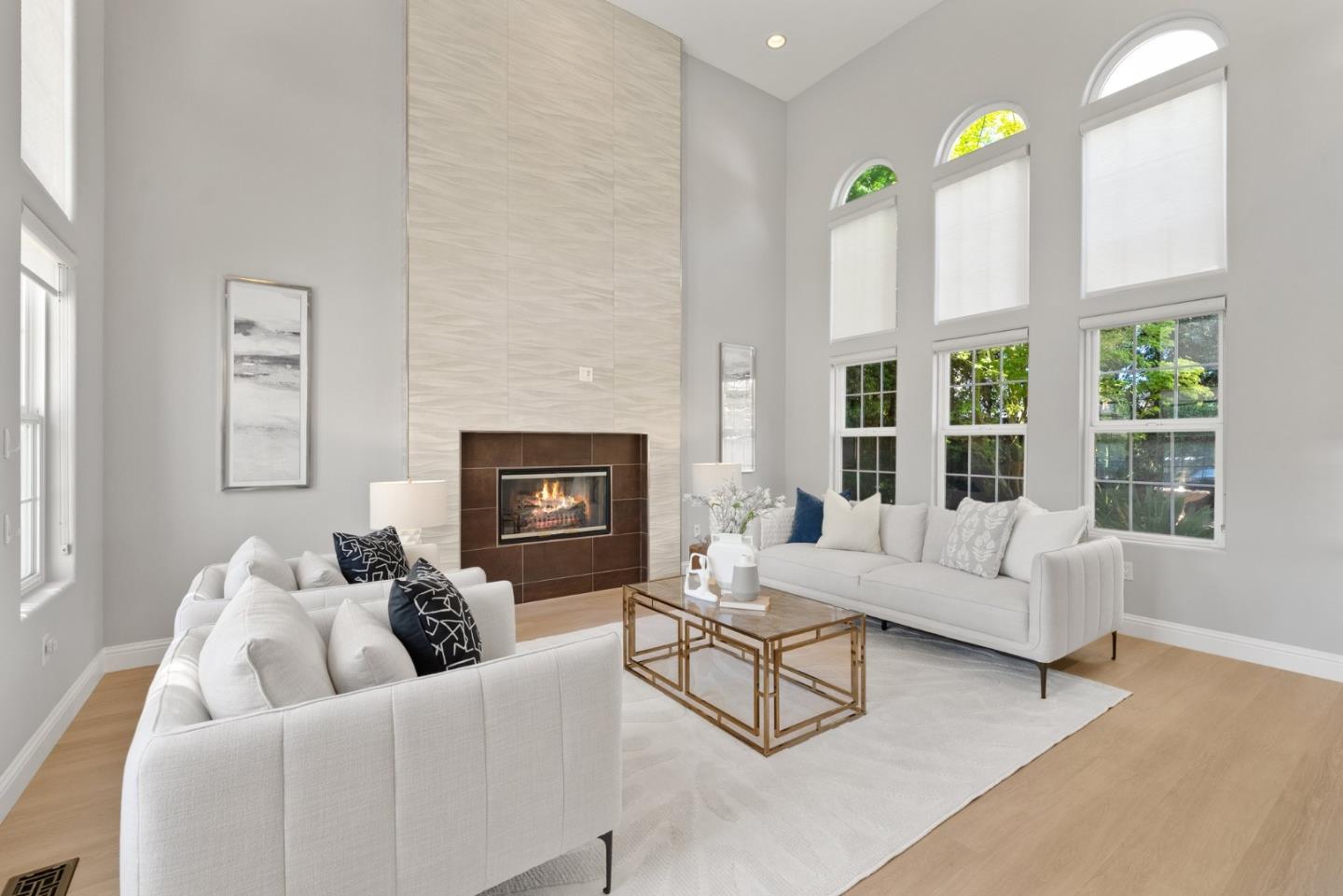 1173 Elysian Place San Jose, CA 95125 - Photo 8 of 60 a living room with furniture and a fireplace