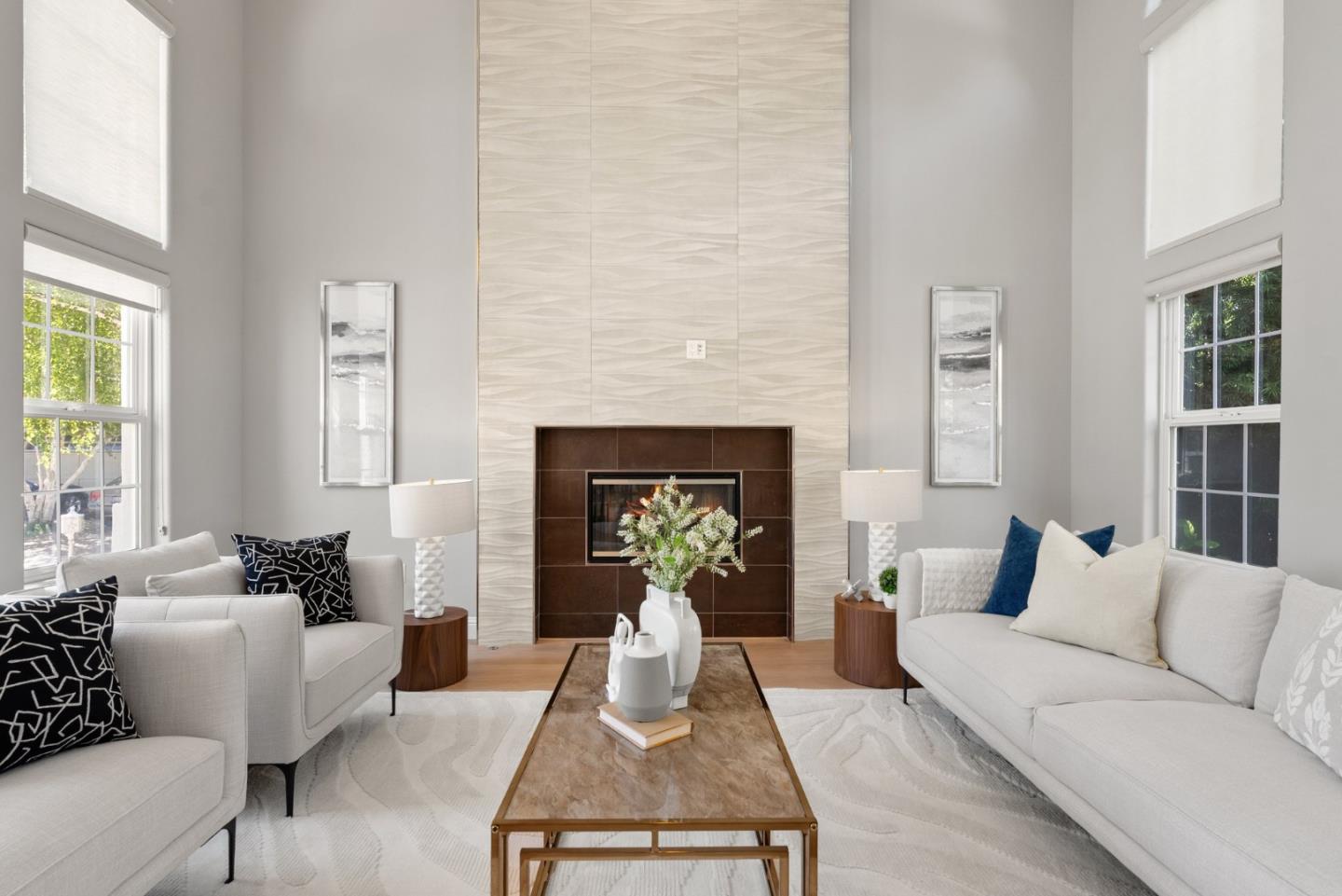 1173 Elysian Place San Jose, CA 95125 - Photo 9 of 60 a living room with furniture and a fireplace