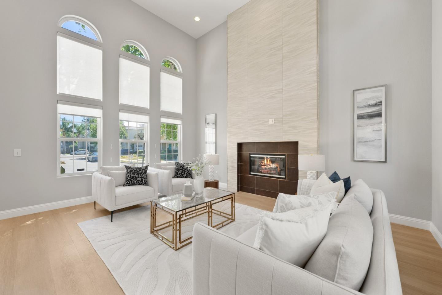 1173 Elysian Place San Jose, CA 95125 - Photo 10 of 60 a living room with furniture and a floor to ceiling window