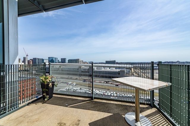 a view of a terrace with a bench