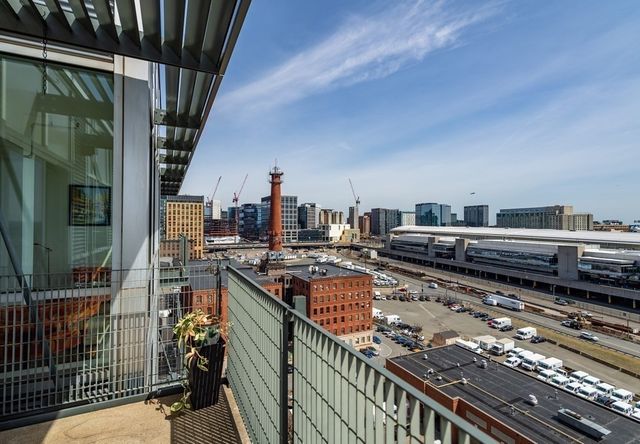 a city view from a balcony