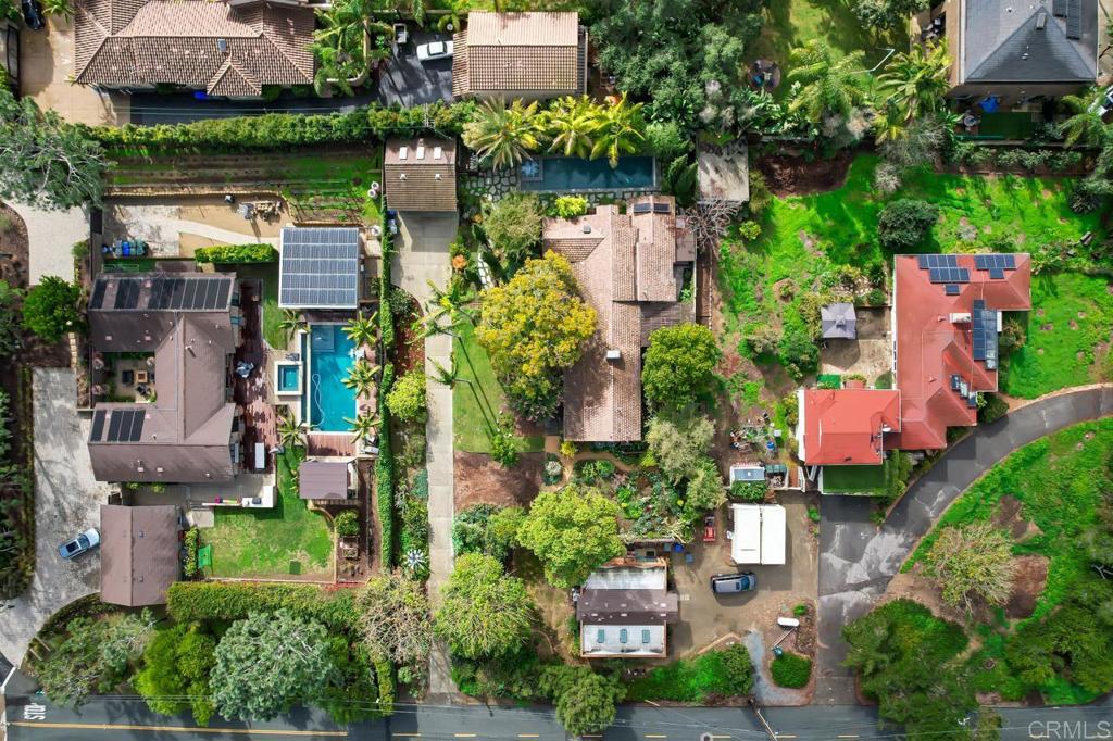1249 Melba Road Encinitas, CA 92024 - Photo 45 of 47 an aerial view of a house with outdoor space and street view