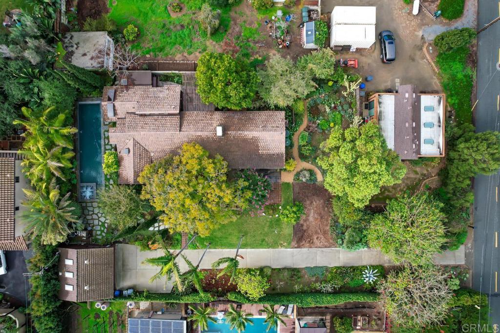 1249 Melba Road Encinitas, CA 92024 - Photo 46 of 47 an aerial view of a house with a yard and garden