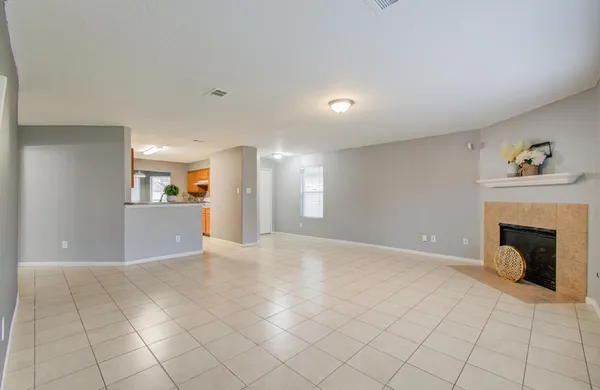 a view of a livingroom with a fireplace