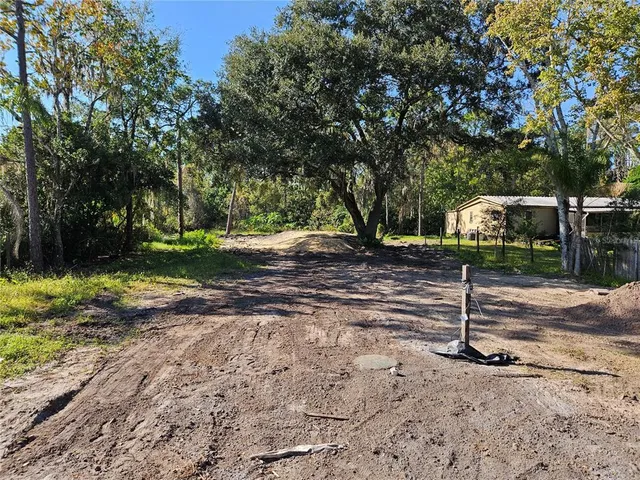 a backyard of a house with lots of green space