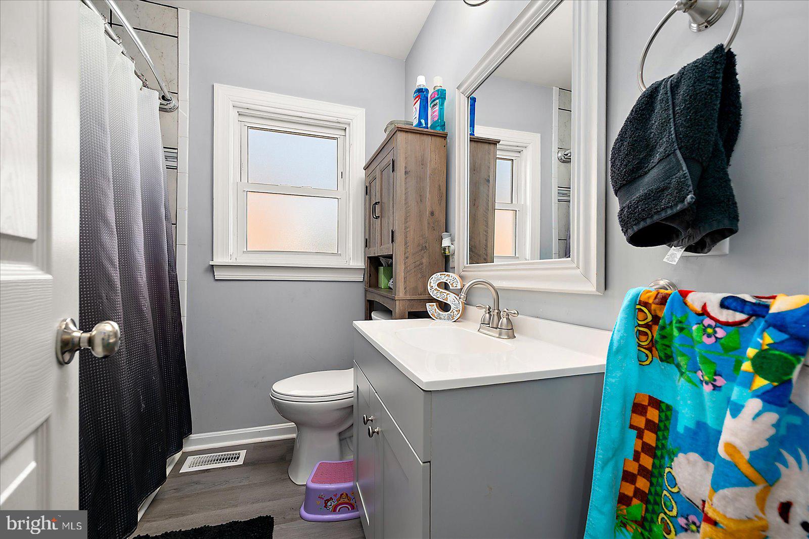 411 East Walnut Street Hebron, MD 21830 - Photo 32 of 54 a bathroom with a sink toilet and a mirror