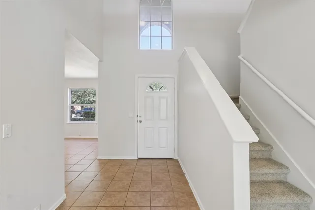 a view of hallway with stairs