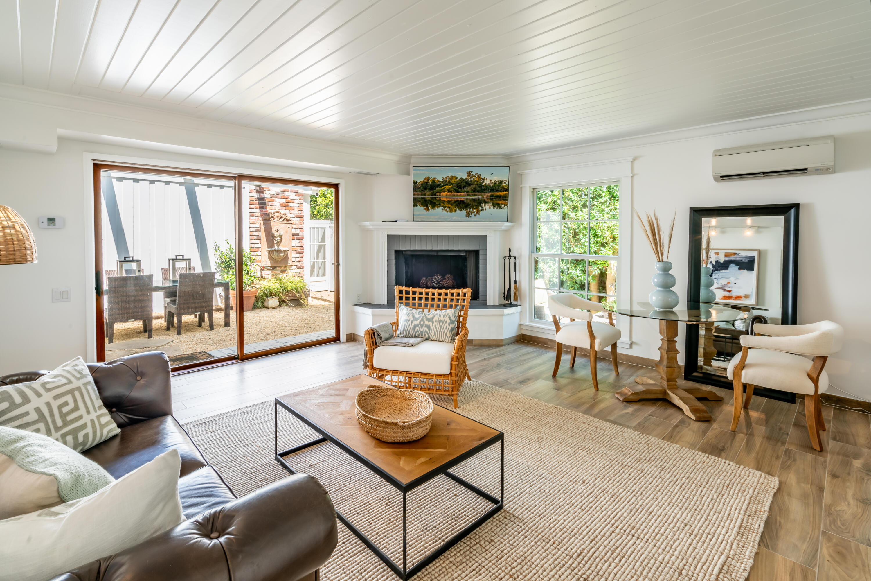 1180 High Road Montecito, CA 93108 - Photo 30 of 39 a living room with furniture and a fireplace