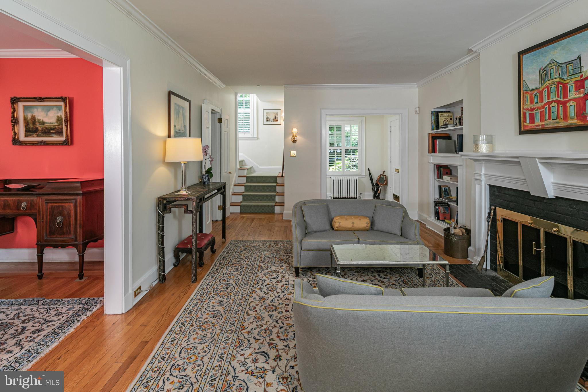 8 Ober Road Princeton, NJ 08540 - Photo 6 of 34 a living room with fireplace furniture and a rug