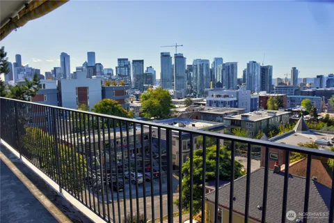 a view of balcony with city view