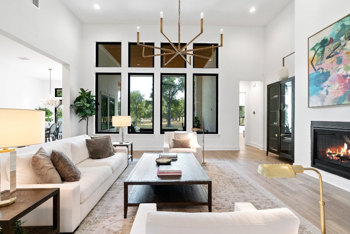 Soaring 16 foot ceilings in living room for tons of natural light