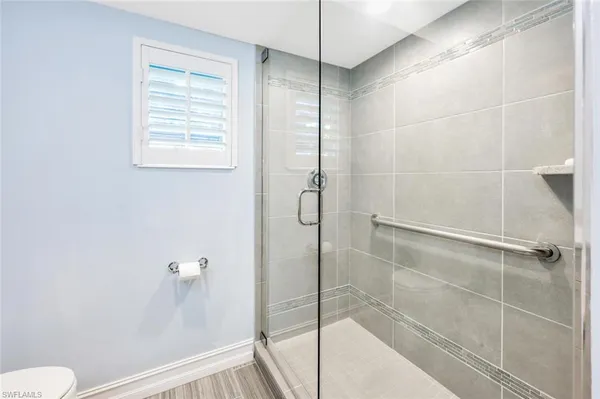 a bathroom with a shower