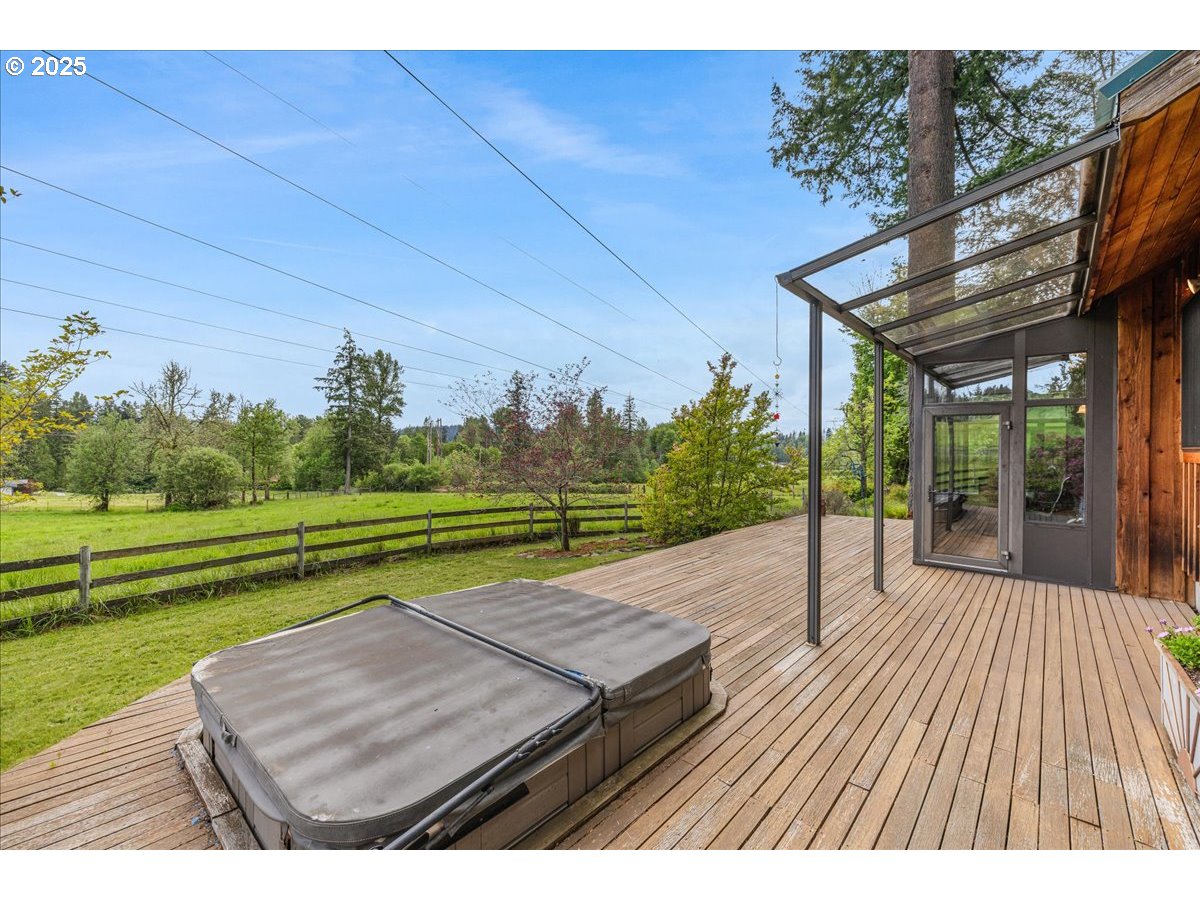 18258 South Dillman Road Oregon City, OR 97045 - Photo 30 of 43 a view of a wooden deck with a yard