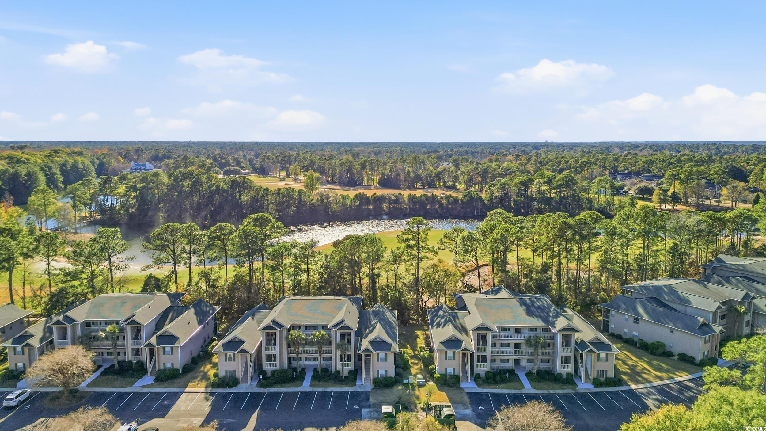 448 Pinehurst Lane, Unit 16F Pawleys Island, SC 29585 - Photo 16 of 31 Aerial view of residential area featuring a heavily wooded area