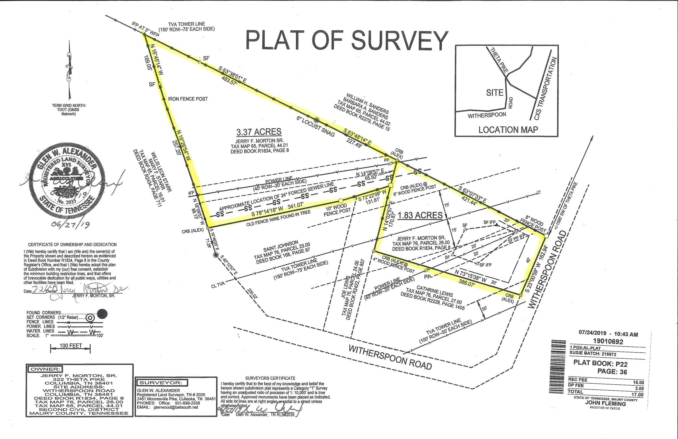 0 Witherspoon Road Columbia, TN 38401 - Photo 1 of 1 Both lots of 3.37 + 1.83 Acres Selling together for total of 5.20 Acres