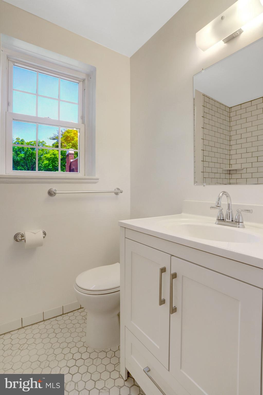 4837 27th Road South Arlington, VA 22206 - Photo 17 of 34 a bathroom with a sink a toilet and a window
