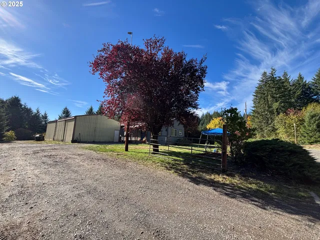 a house with trees in front of it