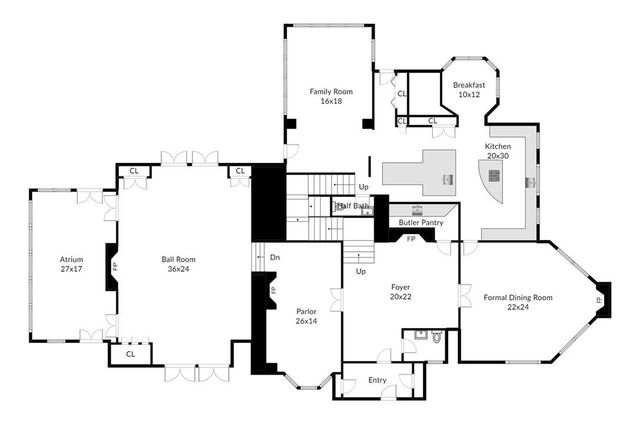 a aerial view of a house with a yard and lake view