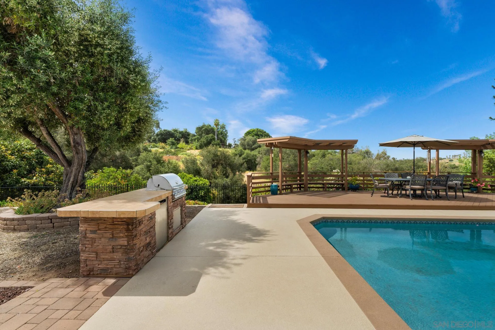 1009 Summit Trail Escondido, CA 92025 - Photo 33 of 59 a view of swimming pool outdoor seating and water view