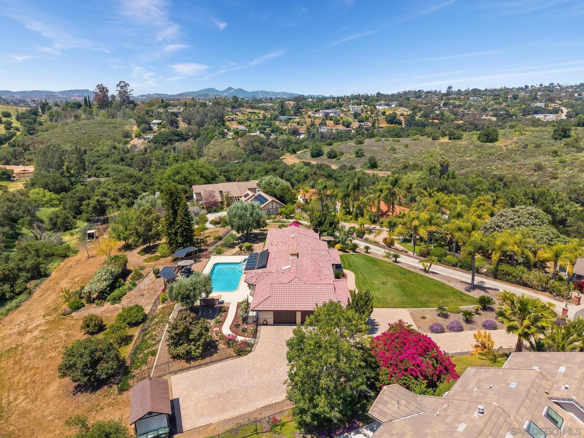 1009 Summit Trail Escondido, CA 92025 - Photo 46 of 59 an aerial view of a houses with a lake view