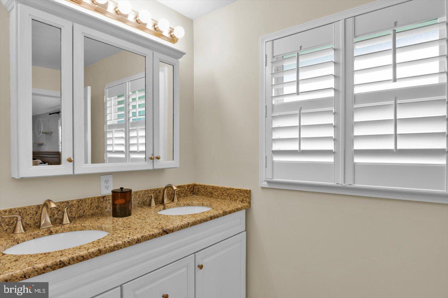 1102 Cooperskill Road Cherry Hill, NJ 08034 - Photo 24 of 38 a bathroom with a granite countertop sink and a window