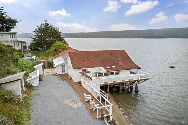 a view of a terrace with furniture