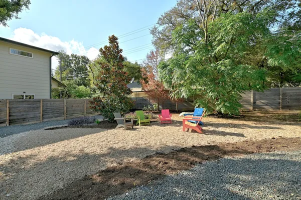 a view of a park with of trees