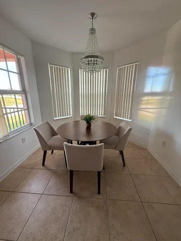 a view of a lake with a city