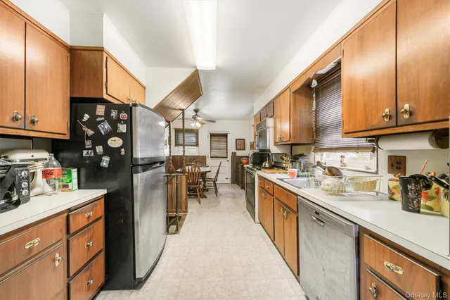 a kitchen with lots of counter top space