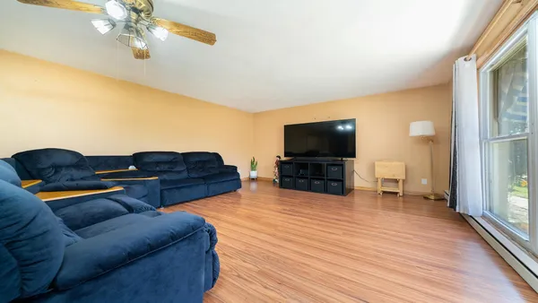 a bedroom with a bed and furniture