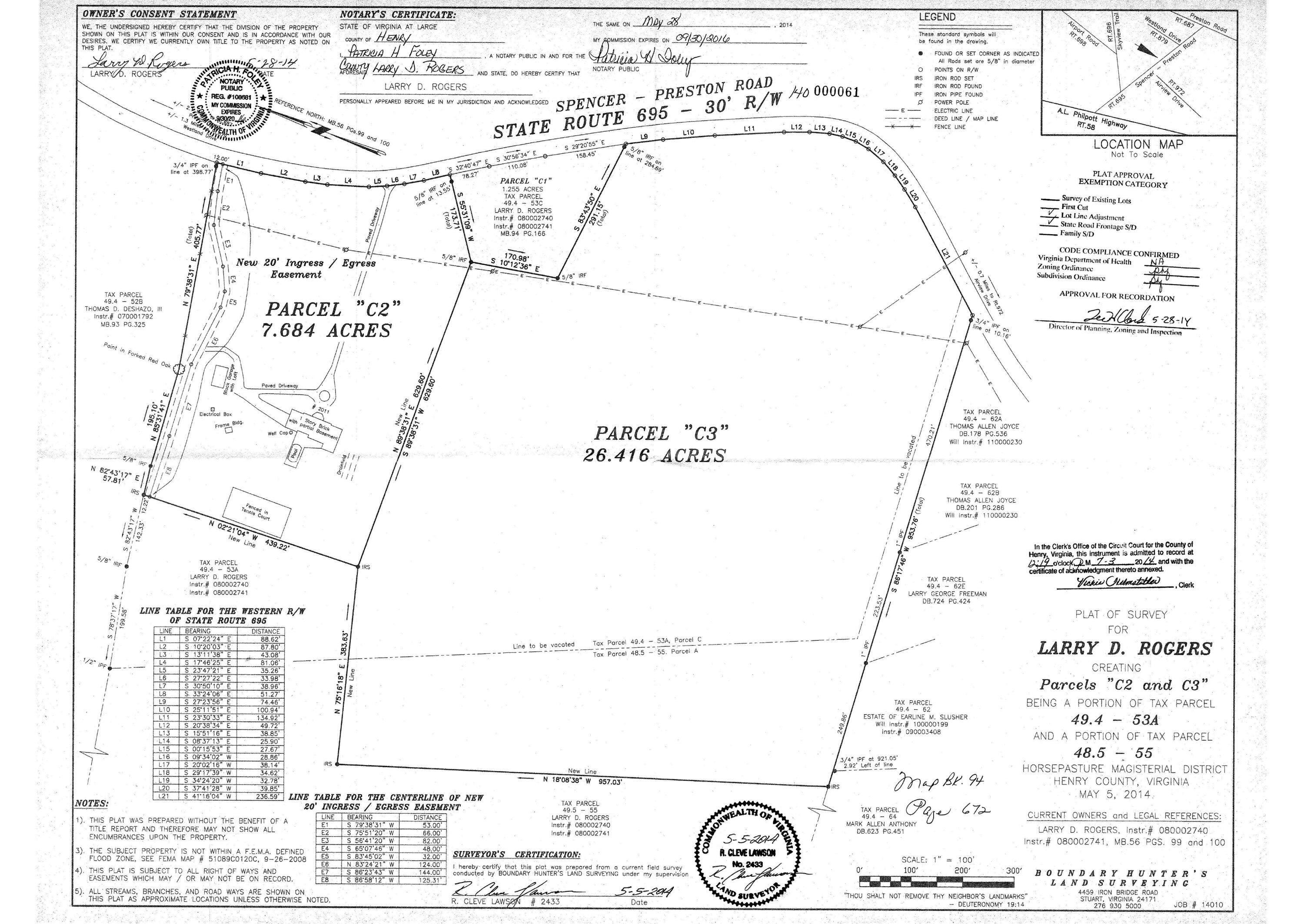 2011 Spencer-Preston Road Martinsville, VA 24112 - Photo 82 of 83 Survery for 7.68 acres with house