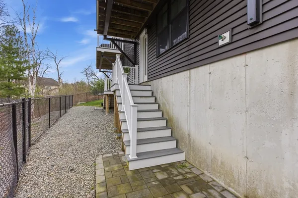 an aerial view of a house having outdoor space