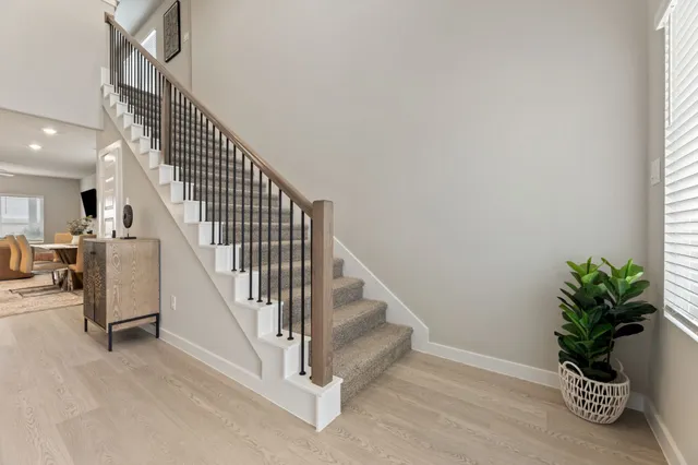a view of entryway with wooden floor