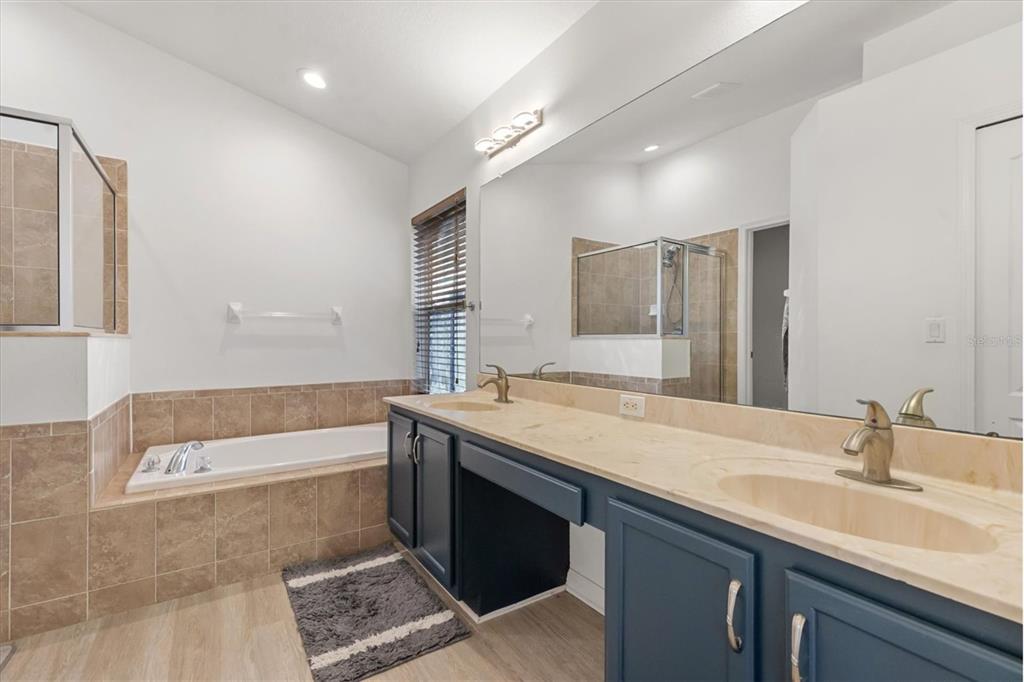 11478 Weston Course Loop Riverview, FL 33579 - Photo 8 of 22 a bathroom with a granite countertop bathtub sink vanity and mirror