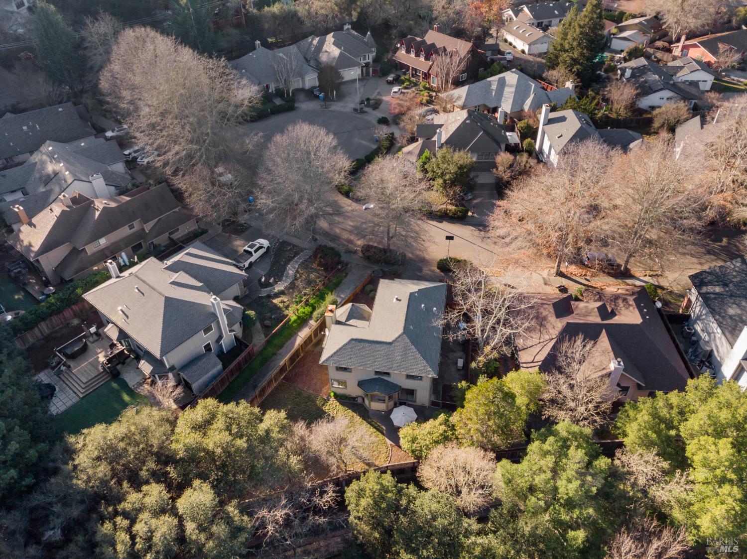 504 Jenifer Court Santa Rosa, CA 95404 - Photo 55 of 61 an aerial view of a house with a yard and garden