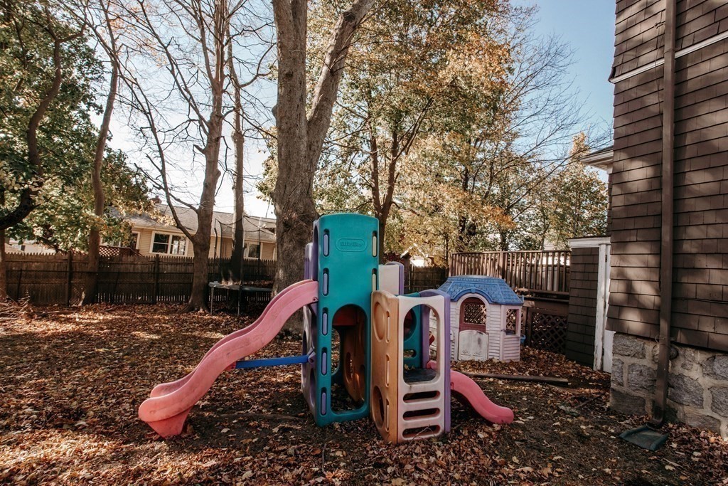147 Train Street Boston, MA 02122 - Photo 20 of 27 a view of a wooden chairs and bench in the backyard