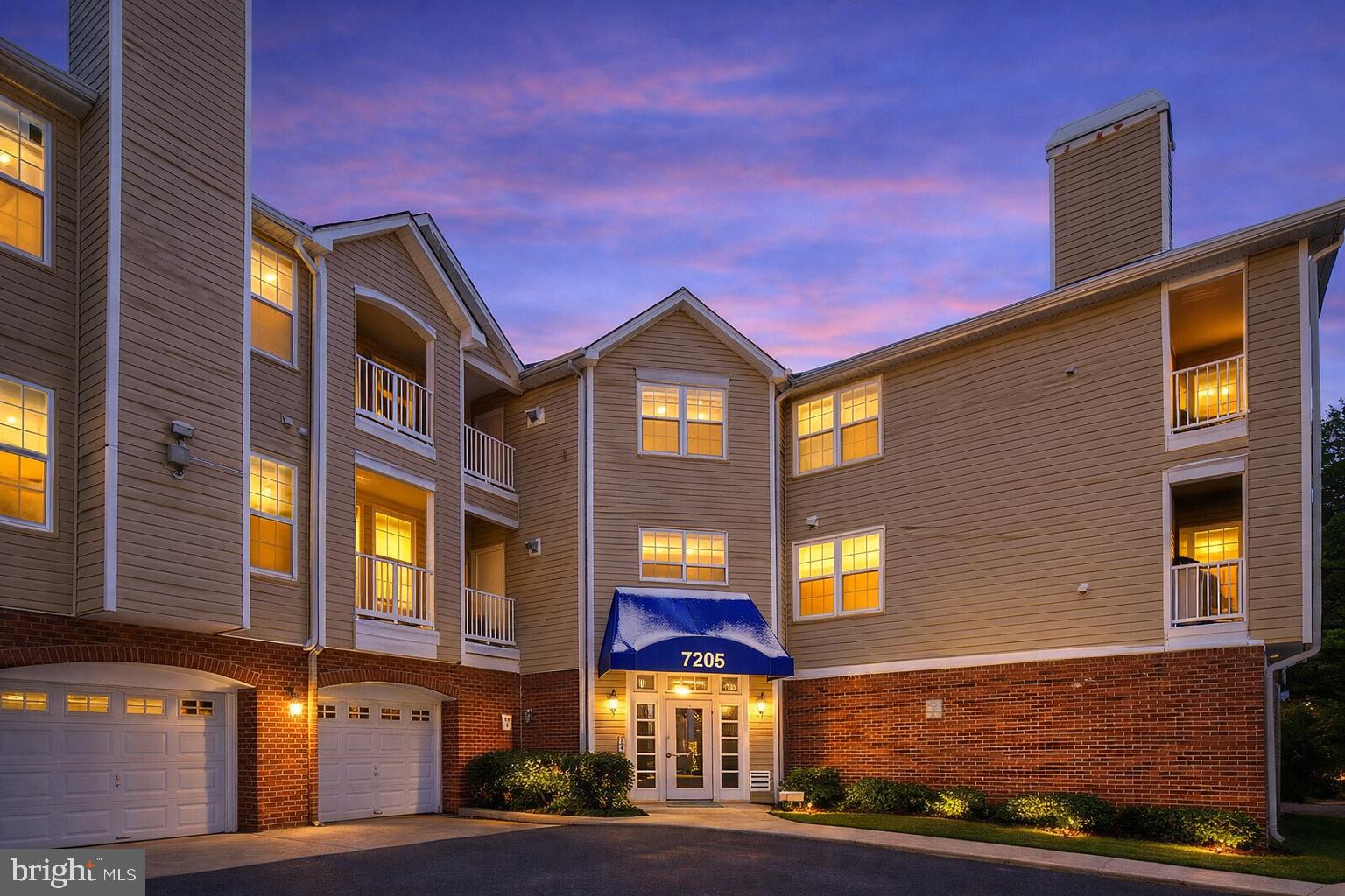 a front view of a multi story residential apartment building