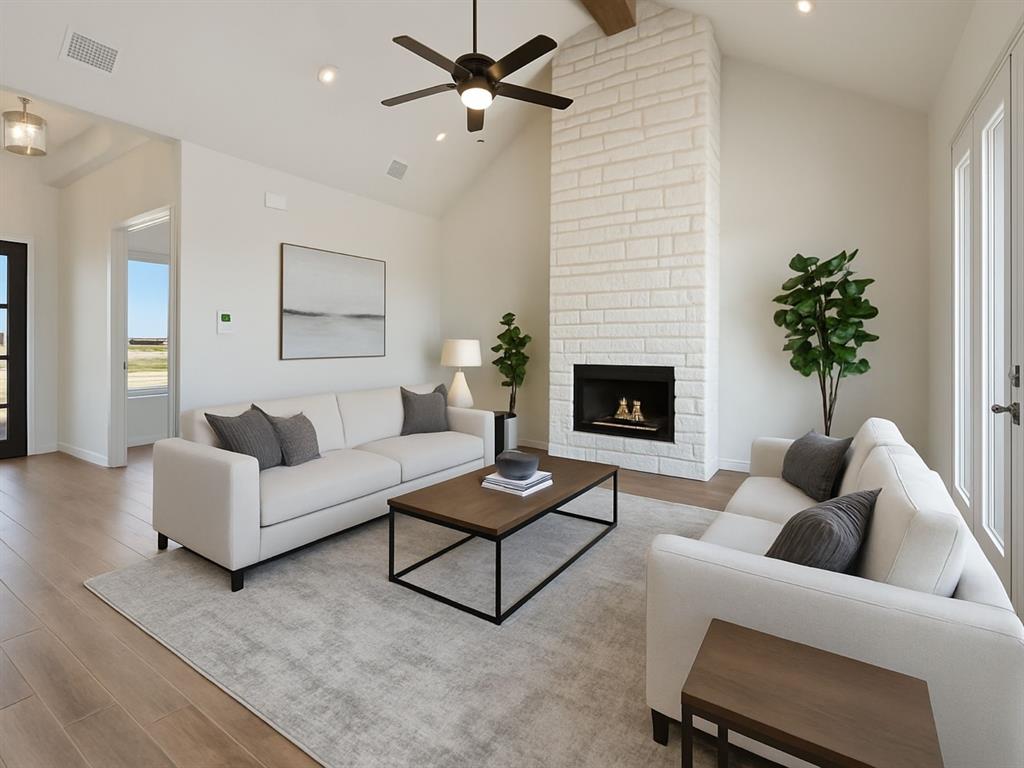 412 Collum View Azle, TX 76020 - Photo 7 of 29 a living room with furniture and a fireplace