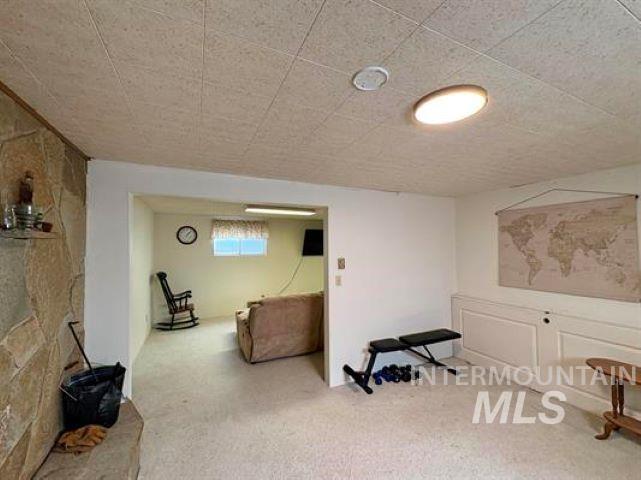 3197 Neeley Road American Falls, ID 83211 - Photo 26 of 45 Versatile lower-level room featuring a stone-clad wall and a paneled accent wall with built-in storage