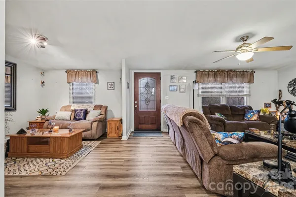 a living room with furniture