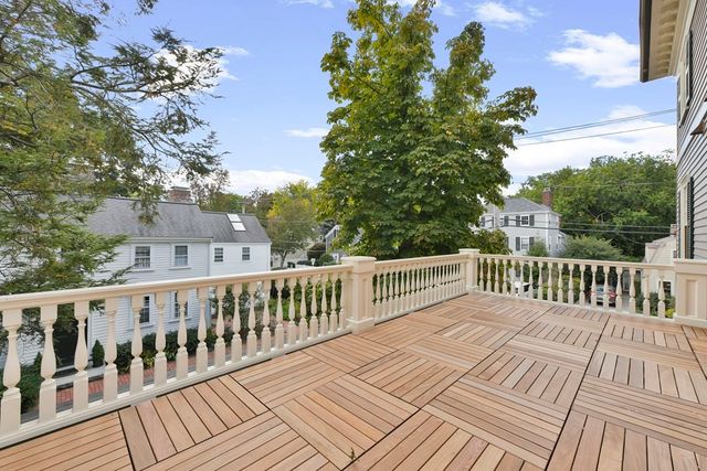 a view of a wooden deck